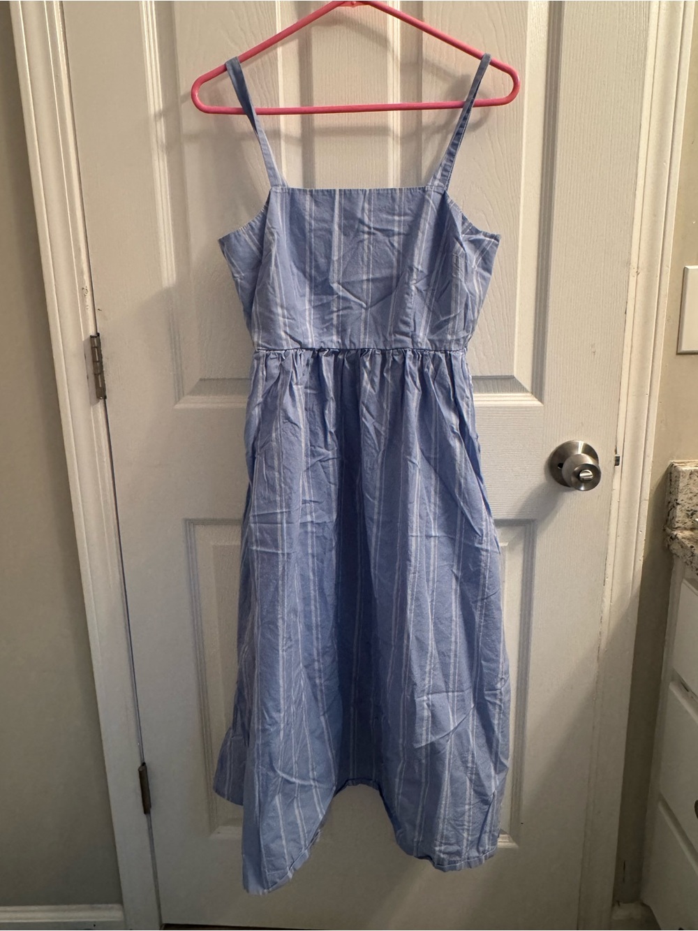 a new day Light Blue Striped Midi Dress